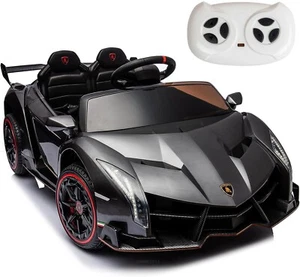 Kids Electric Ride On Lamborghini Veneno Licensed Toy Car w/Remote Control Black - Picture 1 of 21
