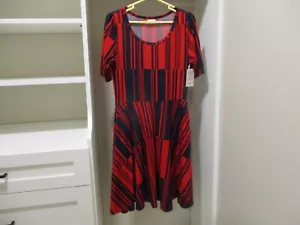 LULAROE NICOLE KLEID ROT BLAU GR XL - Bild 1 von 2