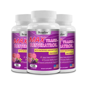 Cápsulas de Resveratrol, 2800 Mg por Porción, Antioxidante, Apoyo Cardiovascular - Imagen 1 de 15