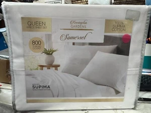 Kensington Garden Somerset 800 Thread Count Silver Supima Cotton 4 Piece Queen - Picture 1 of 4