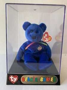 1998 Retired Clubby Original TY Beanie Baby Rare Blue Official Club Collect Case - Picture 1 of 12