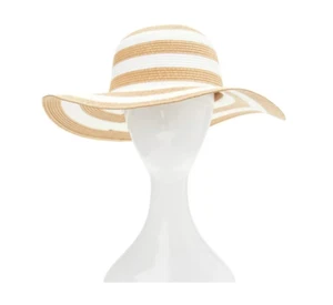 Sombrero de sol Time and Tru a rayas floppy para mujer nuevo con etiquetas - Imagen 1 de 4