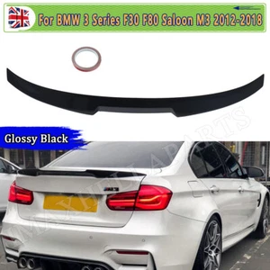 FOR BMW 3 SERIES F30 F80 M4 V STYLE REAR LIP BOOT SPOILER GLOSSY M PERFORMANCE - Picture 1 of 12