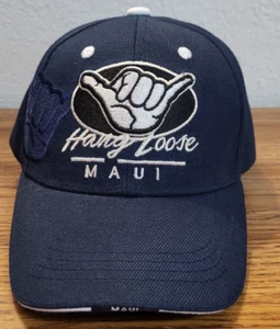 Hang Loose Maui Hawaii Blue Baseball Adjustable Cap Hat Banana Expression - Picture 1 of 8
