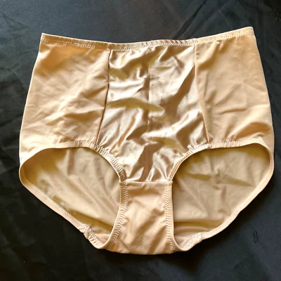Vintage Glossy Tan Satin Stretch ShapeWear Pantie Style Girdle Size 1X NWOT - Image 1 of 4
