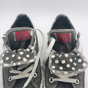CONVERSE (Size 6) CHUCK TAYLOR ALL STAR DOUBLE TONGUE SNEAKERS Gray/Polka Dots - Picture 1 of 7