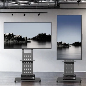 Heavy TV Floor Stand on Wheels Swivel 90° Height Adjustable TV Mount 32’’- 65” - Picture 1 of 18