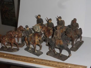 UNRESTORED ELASTOLIN LINEOL COMPOSITION GERMAN CAVALRY SOLDIERS ORIGINAL - Picture 1 of 5