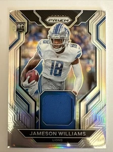 2022 Prizm JAMESON WILLIAMS #RG-JW RC Rookie Gear Patch Silver Prizm - Lions - Bild 1 von 2