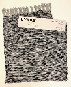 Corredor de mesa Lykke Decor responsable 16x80 negro/gris ecológico reciclado nuevo con etiquetas - Imagen 1 de 10