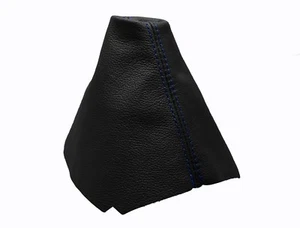 HYUNDAI i40 (2011-2018) Cuffia Leva Cambio 100% Vera Pelle - Cuciture Blu - Picture 1 of 1