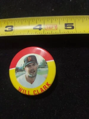 1992 Will Clark Hard To Find Red Yellow AS button - Image 1 of 2