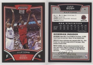 2008-09 Bowman Draft Picks & Stars Chrome Refractor /499 Chris Bosh #4 HOF