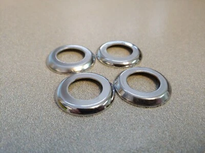 4 EXCELLENT USED ORIGINAL PORSCHE 911 912 914 914-6 WIPER SHAFT CHROME WASHERS - Изображение 1 из 2