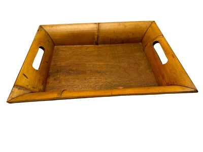 Rustic Bamboo Serving Table Tray Vintage Handles Tiki Coastal Beach 16.5” - Image 1 of 4