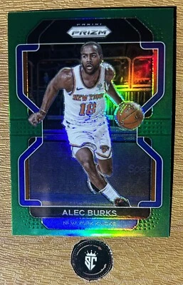 Alec Burks 2021-22 Panini Prizm Green Prizm #65 New York Knicks - Image 1 of 2