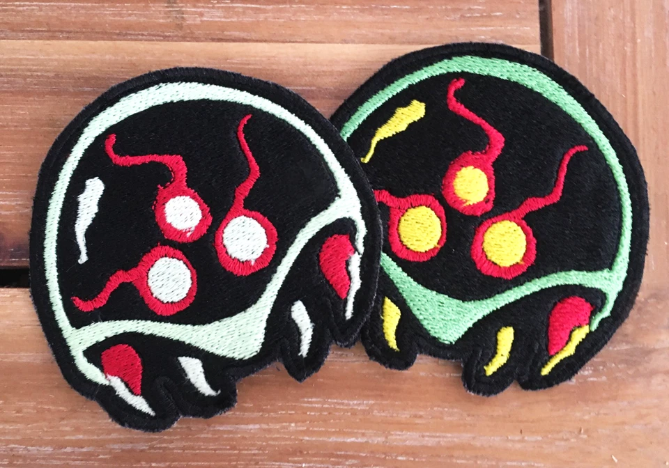 Metroid Enemy Larva Alien Video Game Glow In The Dark Iron On Patch - US SELLER - Image 1 of 1