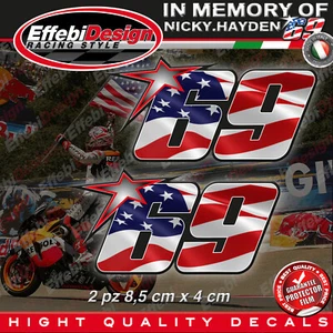 Adesivi Stickers 69 NIKY HAYDEN kentucky kid USA Tribute Legend Driver Motogp - Picture 1 of 1