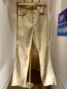 Zara womens straight fit leather pants white size uni - Picture 1 of 2