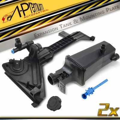 Tanque de expansión de refrigerante delantero y placa de montaje para BMW 323Ci 325i E46 1999-2006 Foto 1 de 4