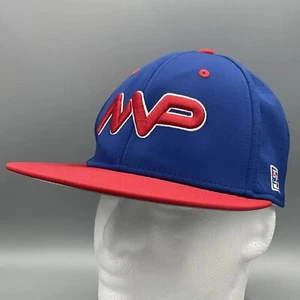 The Game Fitted Flat Fill Mütze Gr. M blau rot Spieltag MVP Baseball Cap - Bild 1 von 9