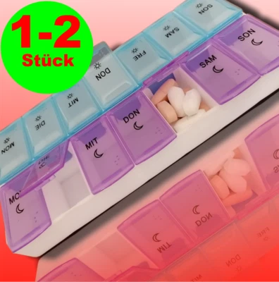 1-2 Stück extra große & massive Pillendose Medikamentenbox Tablettendose 7 Tage