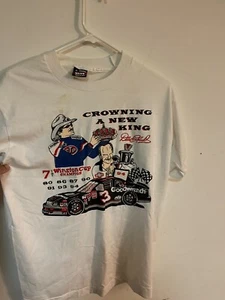 vintage t shirt richard petty dale earnhardt Size Large Ss Crown New King - Picture 1 of 4