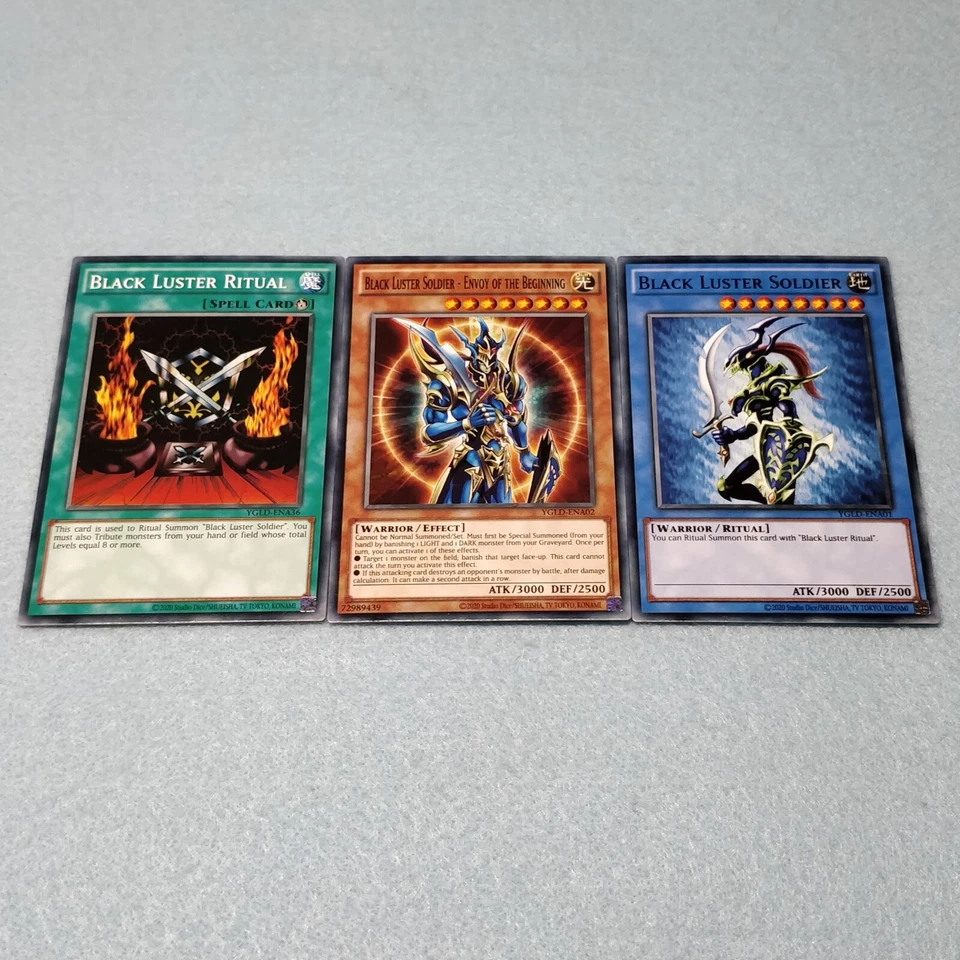 Yugioh Black Luster Soldier + Envoy of the Beginning + Ritual 3 Card Set YGLD - Image 1 of 1