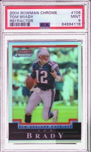 🔥2004 Bowman Chrome # 106 Tom Brady Refractor  PSA 9  - 40/500 Centered /Sharp - Picture 1 of 3