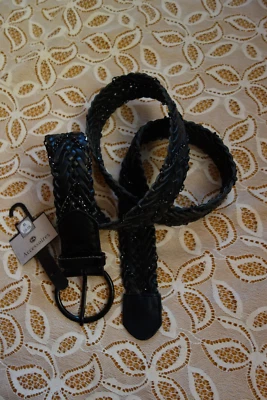 Gürtel NEU!  passt für alle Größen Kunstleder/Ketten schwarz - Bild 1 von 4