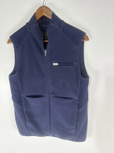 Figs blau durchgehender Reißverschluss mehrere Taschen Fleece Utility Weste Herren Größe M - Bild 1 von 11