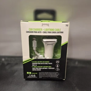 New Sealed Pugs Car Charger Cable 480 4FT Apple iPhone 3.1 Dual USB Port - Picture 1 of 7
