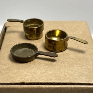 Pentole da cucina in rame miniatura padelle casa delle bambole cucina 3 pezzi - Foto 1 di 18