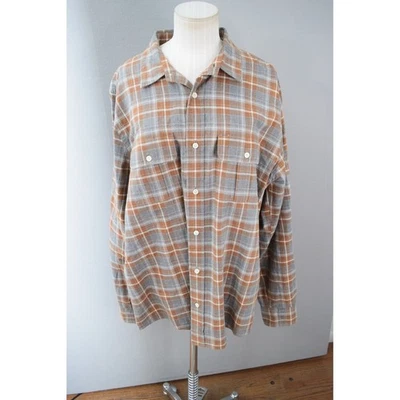 Jack Spade Bleecker Street XL Plaid Flannel Shirt Button Down Gray Brown - Image 1 of 4