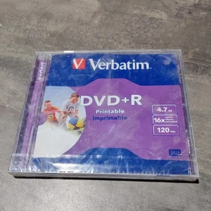 Verbatim DVD+R Printable 4.7GB 16x Speed 120min New  - Afbeelding 1 van 4