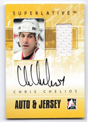 2009-10 ITG Superlative Volume 2 Auto & Jersey Silver Chris Chelios #AJ-CC HOF - Image 1 of 2