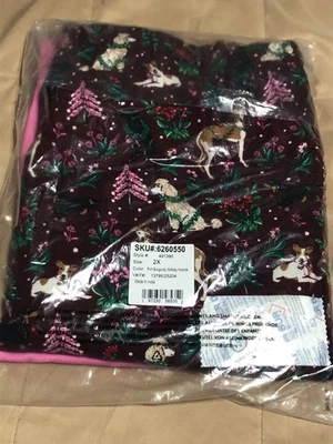 Conjunto de pijama Lands' End Hounds para mujer tejido rosa parte superior parte inferior de algodón 2X NUEVO Foto 1 de 3