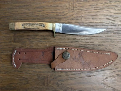 Cuchillo de hoja fija COLT CT 842 mango de ciervo + funda original  Foto 1 de 4