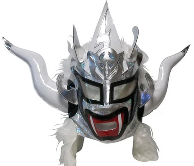 Jushin Thunder Liger 复制品面具 白色 带头发 白色 Lucha Libre 摔跤 — 第 1/4 张图片
