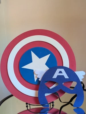 Juego de accesorios de disfraz de Halloween escudo y máscara Capitán América Marvel para niños Foto 1 de 4