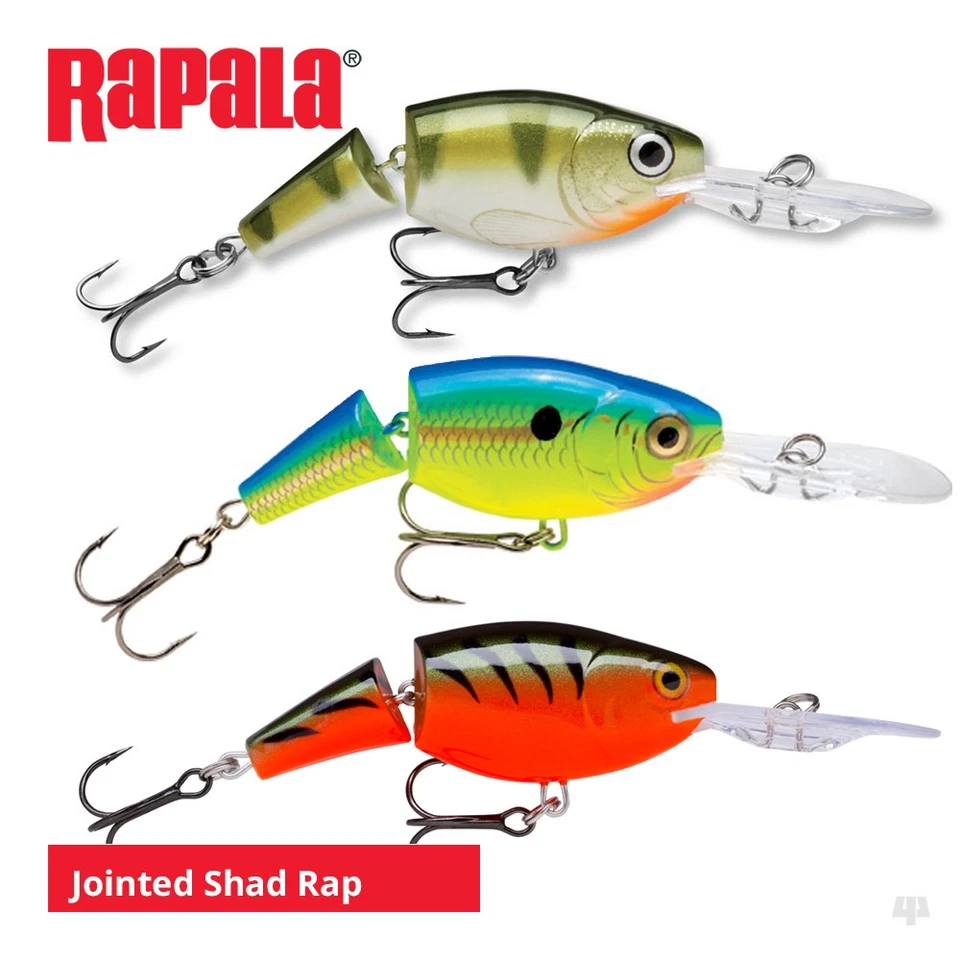 Rapala Jointed Shad Rap Lures - Pike Perch Trout Salmon Chub Zander Bass Fishing - Image 1 of 4