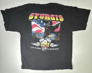 J&P Cycles Sturgis Bike Rally T-Shirt Black XL Eagle Flag Live to Ride Graphic - Picture 1 of 6