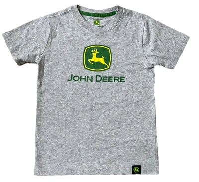 Youth Boys John Deere Logo Emblem T-Shirt Heather Grey Sz Small 6-8 EUC - Image 1 of 4
