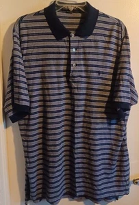 Polo Golf Ralph Lauren Men's Shirt Size XL Short Sleeve Navy Blue Grey Striped - Picture 1 of 10
