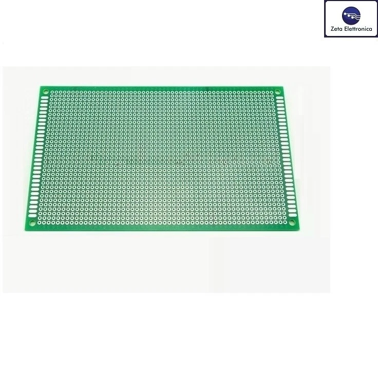 BASETTA MILLEFORI SCHEDA SPERIMENTALE PIASTRA PCB DOPPIAFACCIA VETRONITE 12x18 . - Imagen 1 de 1