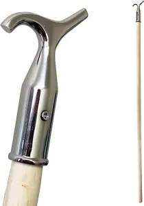 Window Pole Opener and Loft Ladder Pole with Hook | 118Cm Smooth Wooden Window O - Picture 1 of 12