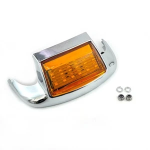 Chrome Front Motorcycle Fender Tip Lights LED For Harley Electra Glide Touring - Imagen 1 de 6