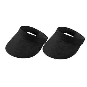 2 Packs Foldable Straw Visor Caps Wide Brim Sun Hat UPF 50+ Sun UV Protection - Picture 1 of 8