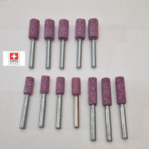 12 Stück zylindrischer Schleifstein - 1/4 Zoll Schaft montiert Schleifmittel Schleifen N402 - Bild 1 von 19