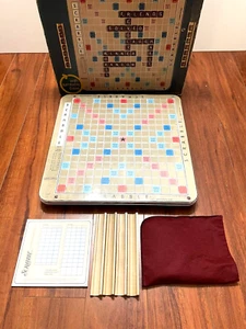 VTG Scrabble Crossword Board Game Deluxe Edition Turntable Base 1982 Complete - Picture 1 of 3